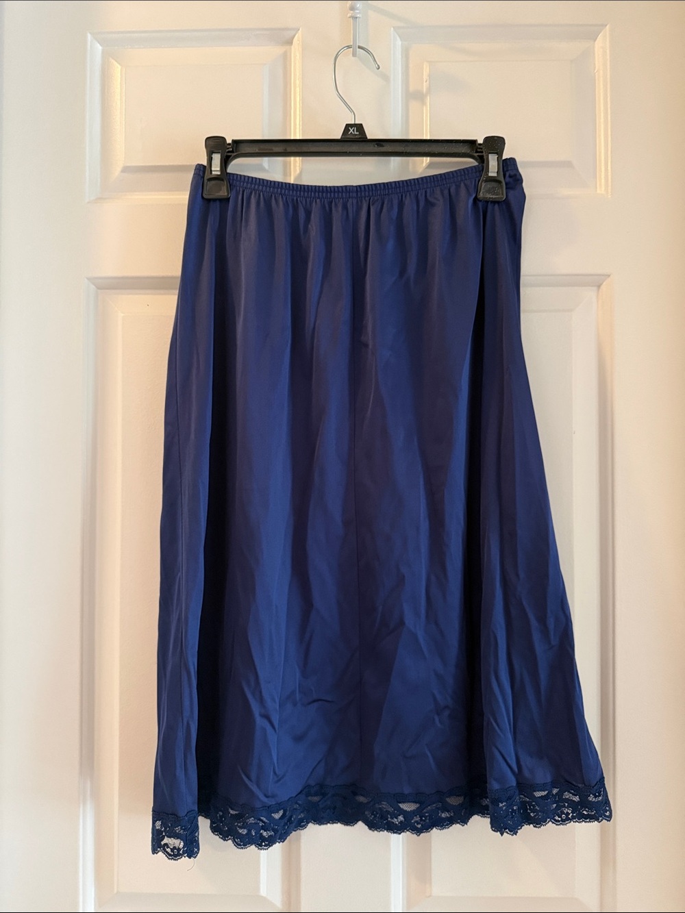 Vintage Vanity Fair Navy Lace-Hem Slip
